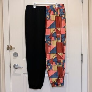 EUC SHEIN Curve 3X Mondrian Inspired Two Tone Track Pants